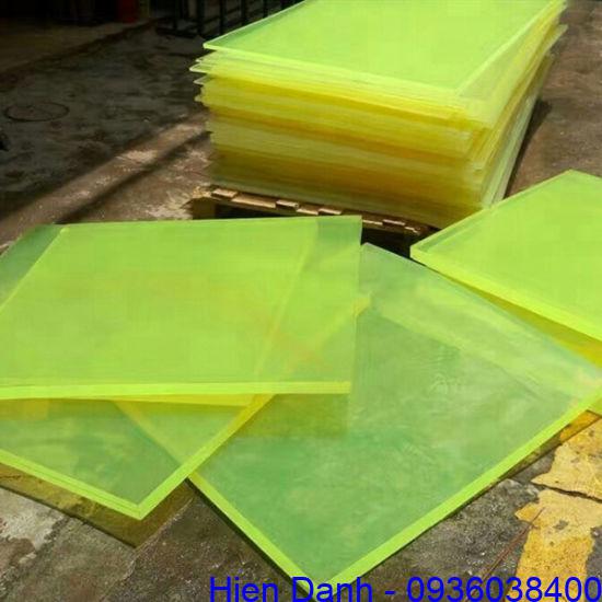 Tấm nhựa PU dày 1 ly, 2 ly, 3 ly, 4 ly, 5 ly, 10 ly, 20 ly cho tới 50 ly 1 Tam nhua pu mau vang 1000mm x 1000mm x 30mm