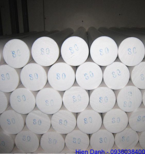 Cây nhựa teflon tròn 16 Cay nhua teflon ptfe tron D80