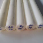 Nhựa PP, PE, UHMW-PE cây tròn phi 20mm, phi 25mm, phi 30mm, phi 35mm, phi 40mm, 45mm, 50 tới phi 200mm 12 Cay nhua tron PP D40 (phi 40)