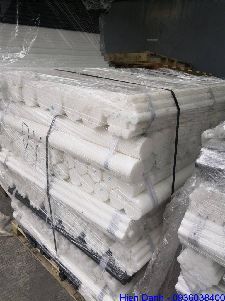 Nhựa POM cây tròn 10 Nhựa POM cây tròn màu trắng