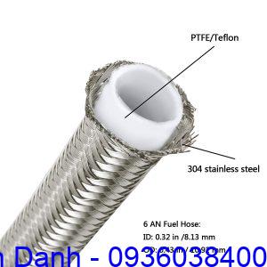 Ống nhựa Teflon PTFE vỏ bọc thép, inox chịu nhiệt, chịu áp suất cao 11 Ong teflon ptfe vo inox chiu nhiet, chiu ap suat cao