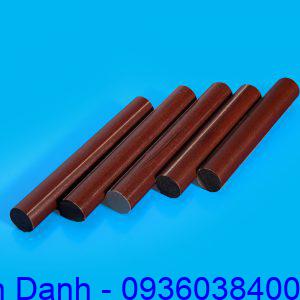 Nhựa phíp vải, phíp sừng dạng cây tròn cách điện 17 Phip vai, phip sung cach dien phi 50 (50mm)