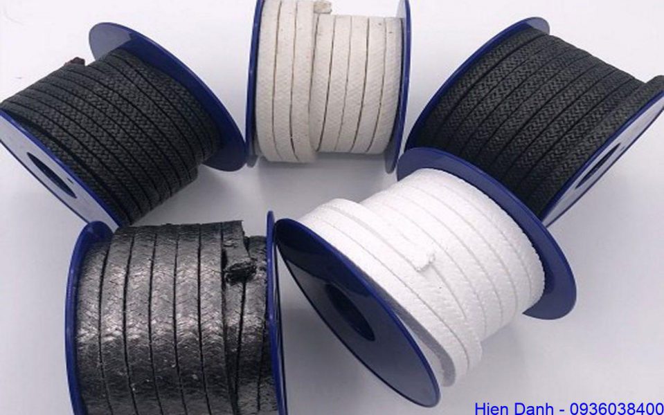 Dây tết teflon ptfe chịu nhiệt 18 Dây tết chèn chì teflon ptfe, graphite