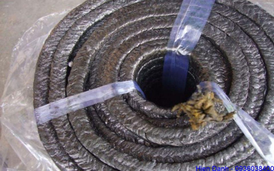 Dây tết chì graphite Vuông 6, 8, 10, 12, 14, 16, 18, 20mm 14 Dây tết chèn chì chịu nhiệt graphite vuông