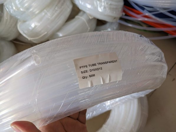 Ống teflon phi 2x4, 4x6, 6x8, 8x10, 10x12 chịu nhiệt màu trắng trong